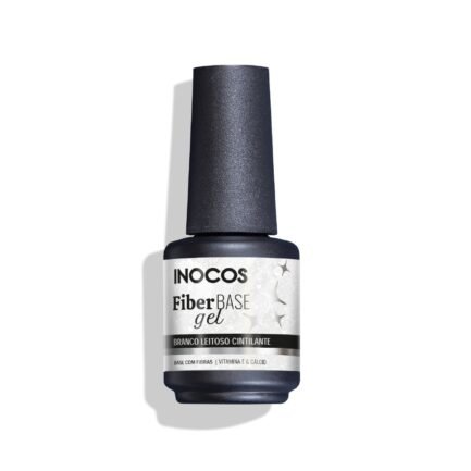 Inocos Fiber Gel Polish Base 15ml. Dazzling (with glitter) Milky White