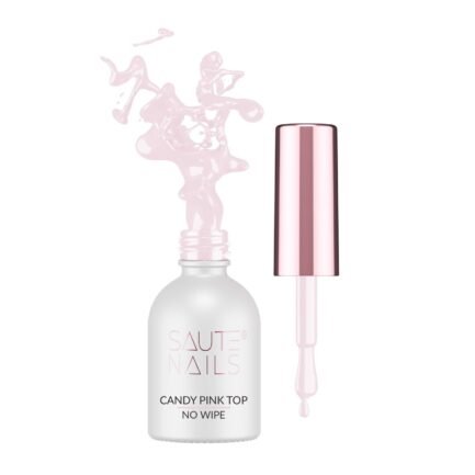 Top coat of gel polish without stickiness Saute Nails Candy Pink Top 8ml.