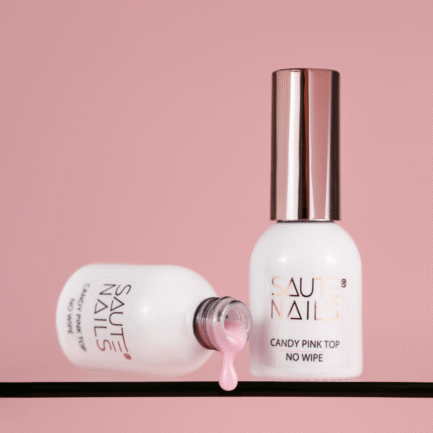 Top coat of gel polish without stickiness Saute Nails Candy Pink Top 8ml. - Image 4